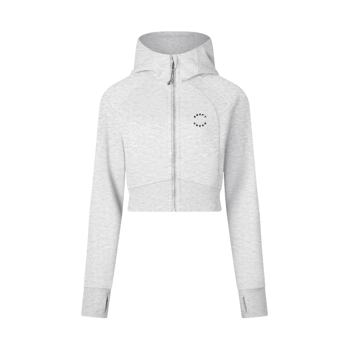 Women's Simplicity Cropped Zip Hoodie